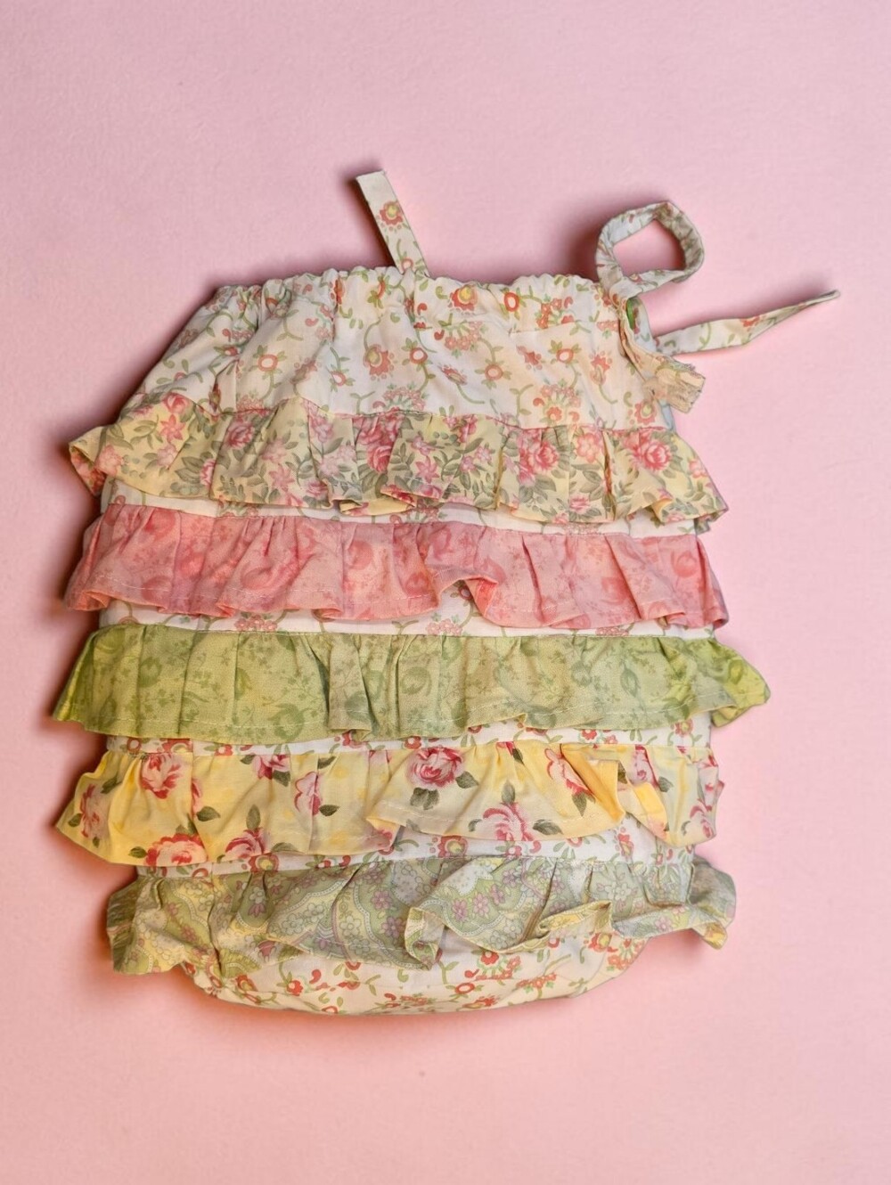 Handmade Ruffled Plastic Bag Holder Cinch Drawstring Cottagecore